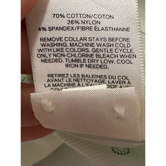 Express green blue polka dots long sleeves button extra slim dress shirt size L - Picture 5 of 8